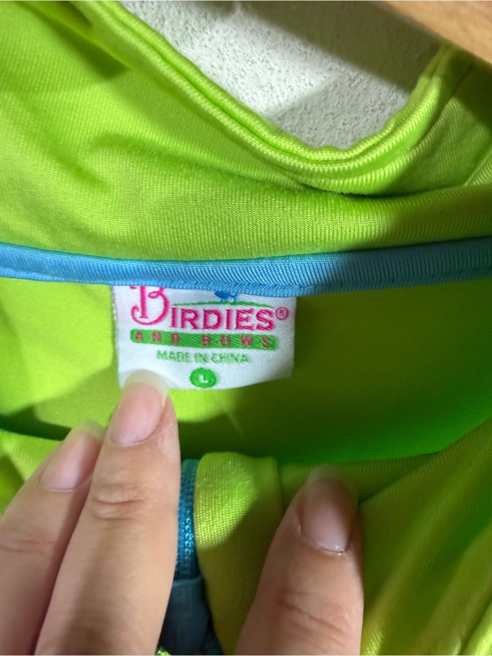Birdies and Bows Womena Half Zip Golf Polo Size L - Picture 3 of 4